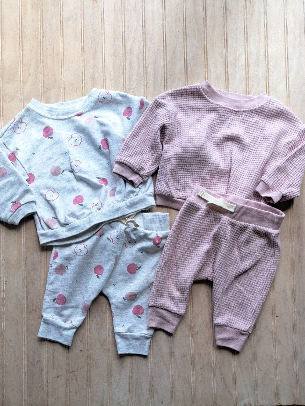 Carter's Just One You 2 Outfit Apple & Waffle Knit Lounge Sets Infant Girl Comfy